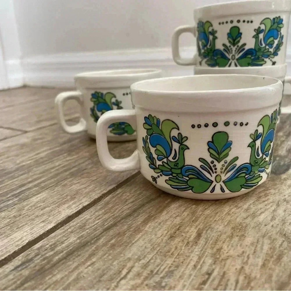 Sacavem Portugal MCM Vintage Retro Tea Cups - Picture 7 of 7